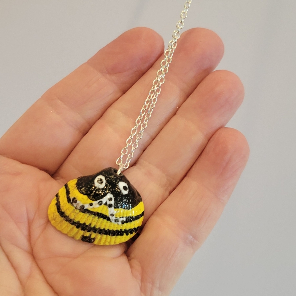 Yellow and Black Bee Shell Necklace